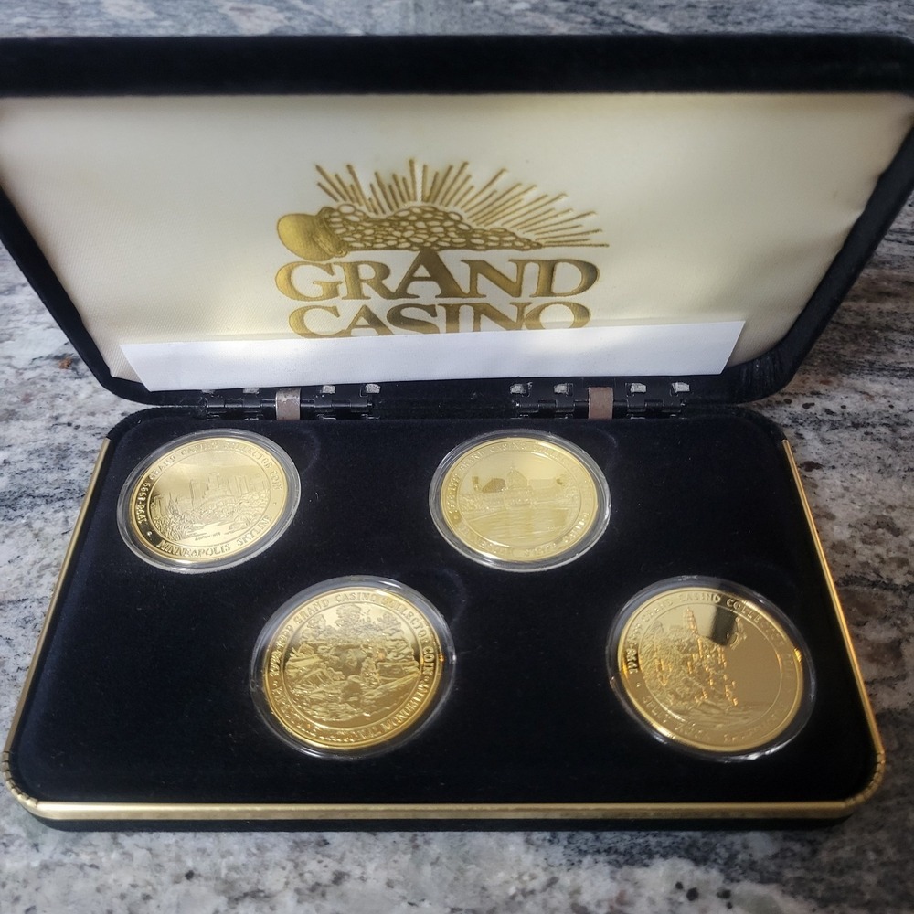 GRAND CASINO Mille Lacs & Hinckley 1998 4-coin set   LANDMARK SERIES